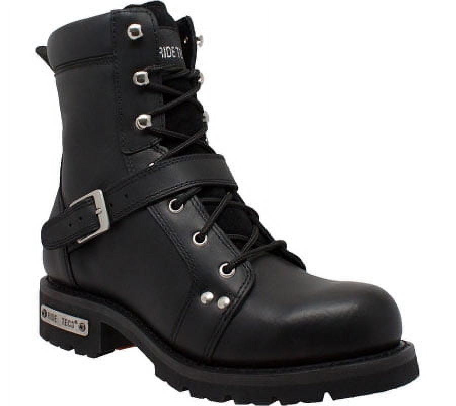 Ride Tecs 9146-W095 8 in. Mens Zipper Lace Boot, Black - Wide 9.5 ...