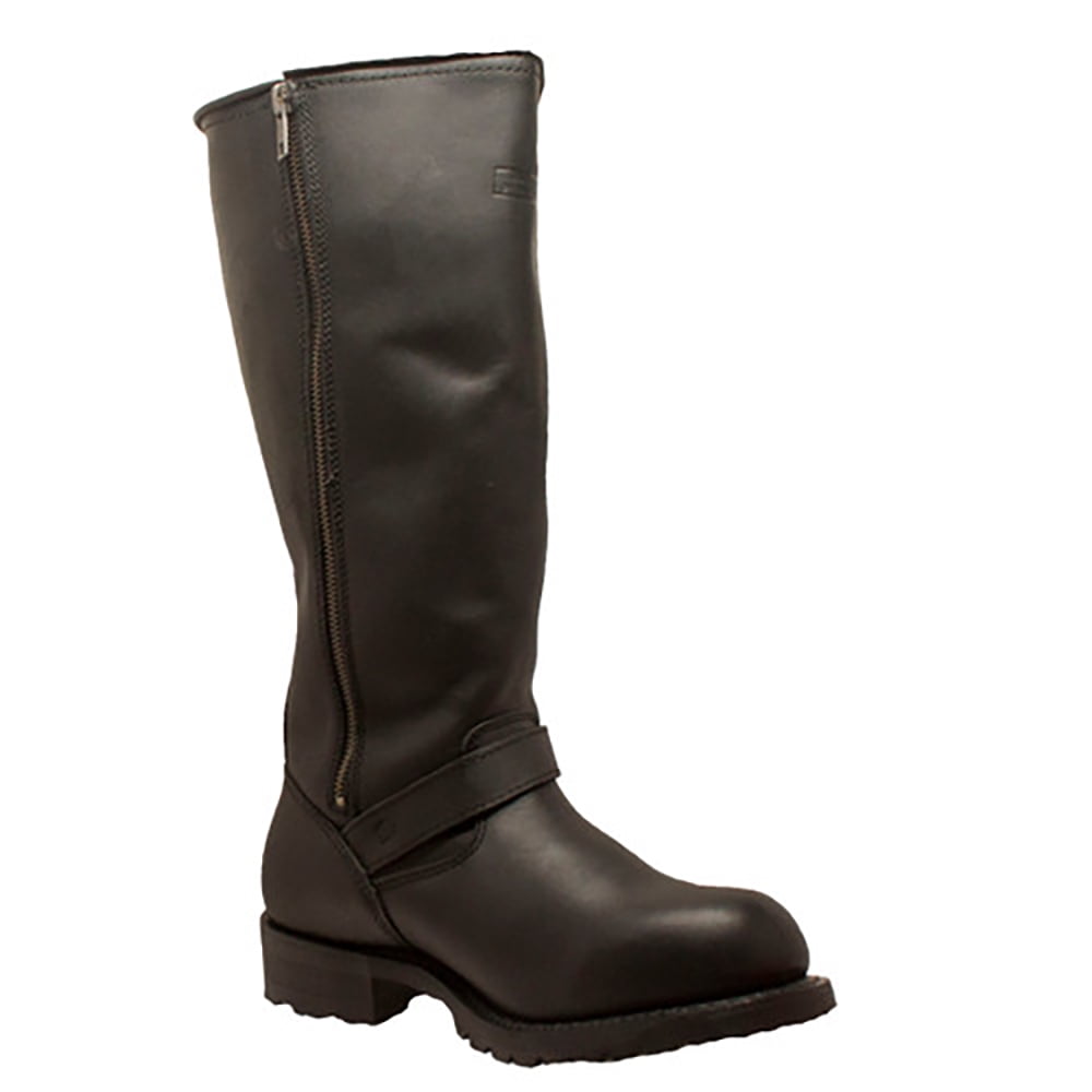 Ride Tecs Men's Adjustable Straps Biker Boot, Medium Flat Heel Block Closed Toe Black, 12