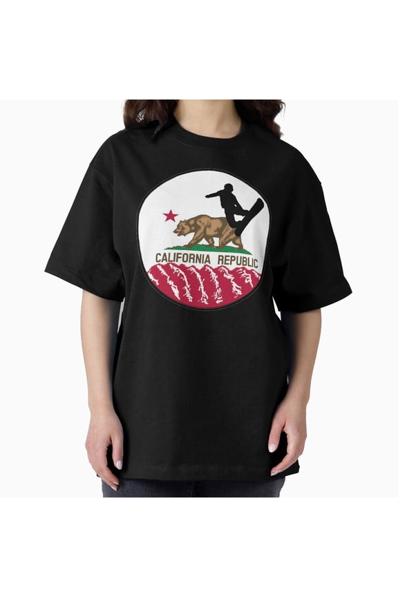 Ride The Republic California Bear Snowboarding Top Unisex T-Shirt, up to Size 5XL