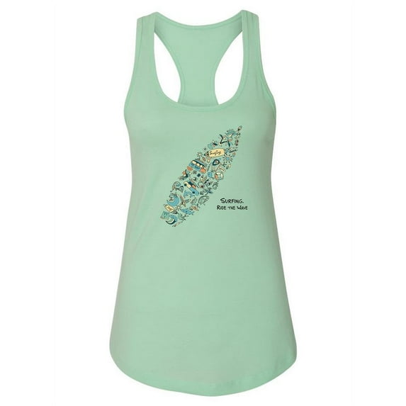 Ride The Wave Surfing Tank Women -Image by Shutterstock, Female x-Small