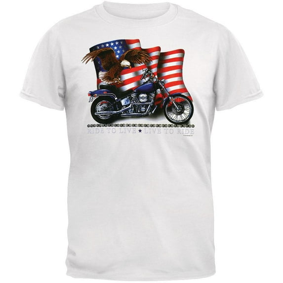 Ride To Live Live To Ride White T-Shirt - X-Large