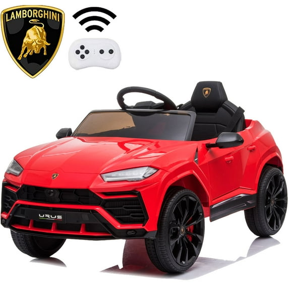 Ride on Toys with Remote Control, iRerts 12V Licensed Lamborghini Ride on Cars for Girls Boys, Battery Powered Electric Car for Kids Gifts, Kids Electric Vehicles with 3 Speed, LED Light, Music, Red