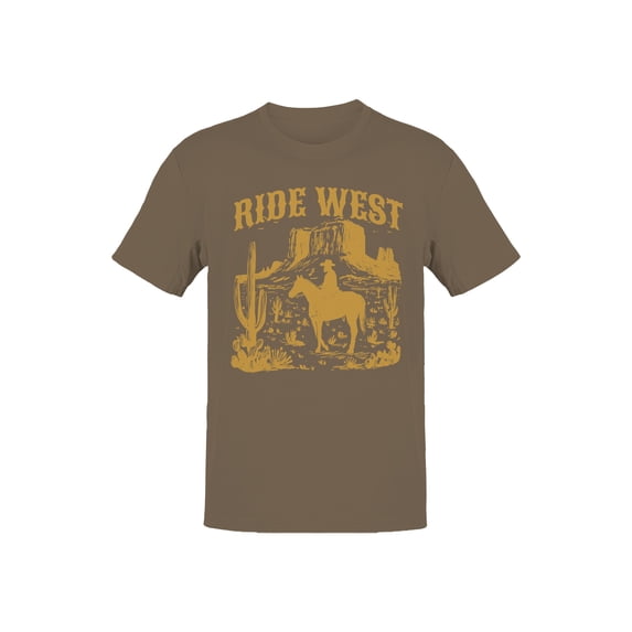 Ride West Cowboy Adventure Scene Men's T-shirt