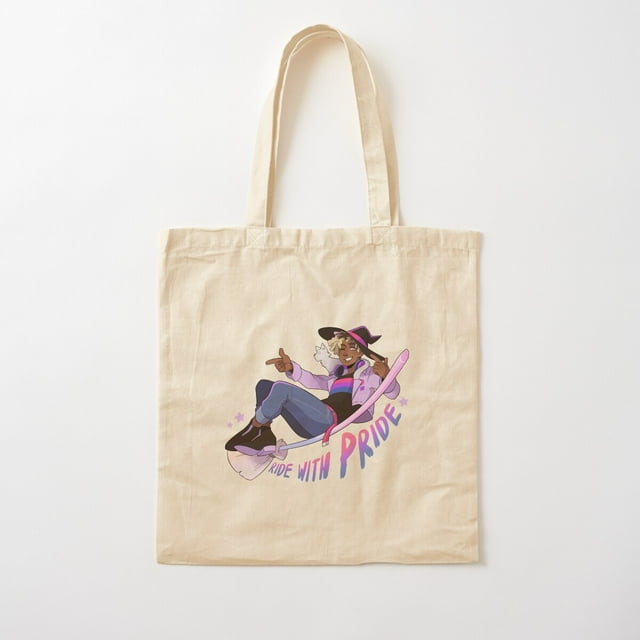 Ride With Pride - Bi Cotton Tote Bag Canvas Tote Bag, Family Gift For Mother, Her