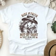 thumbnail image 1 of Ride by Faith Christian T-Shirt – Cowgirl Graphic Bible Verse Tee, White, Size M, 1 of 5
