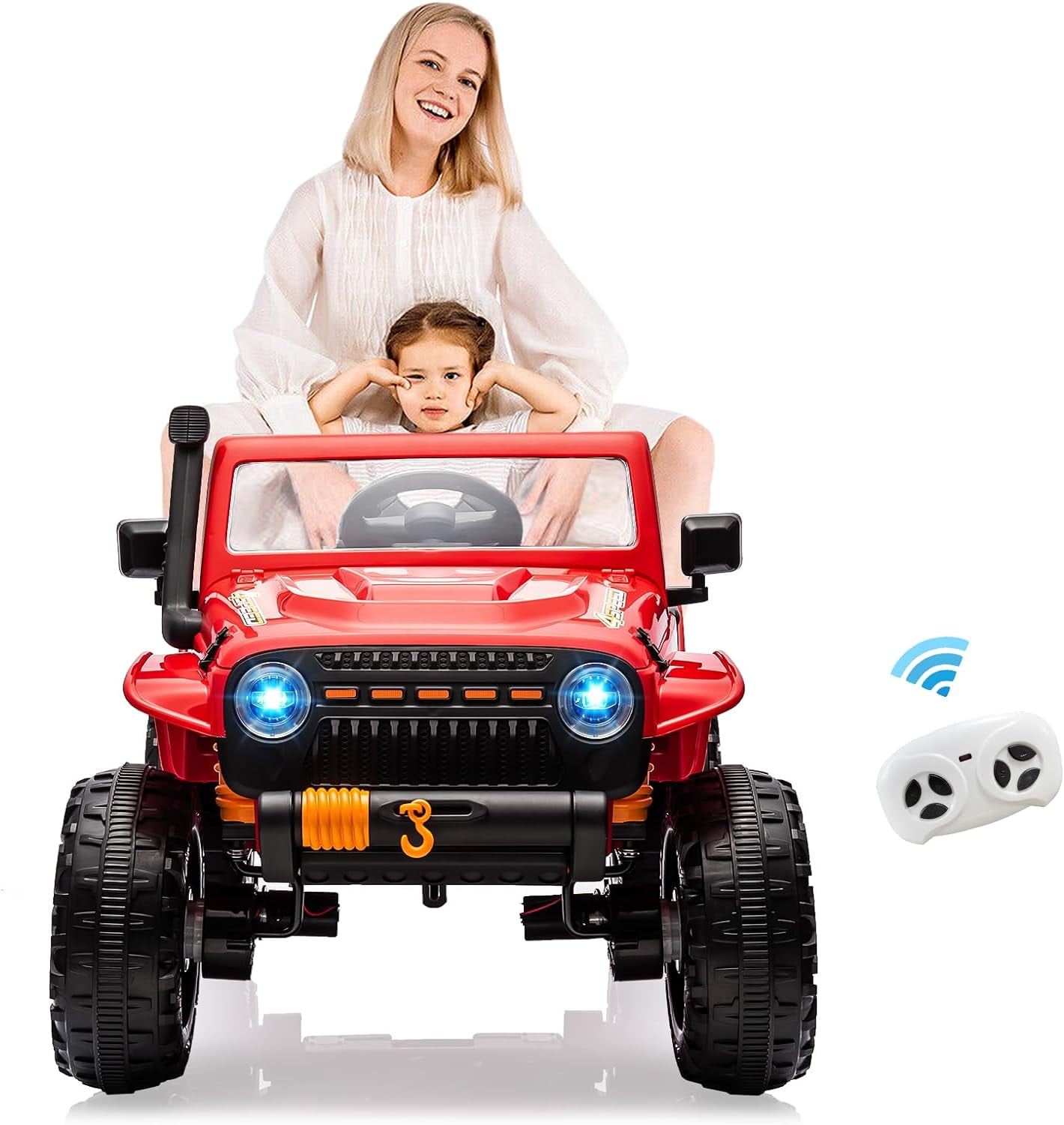 Ride on Car 24V Truck for Kids Parents Battery Powered Toy Car w Remote Control Spring Suspension LED Lights Bluetooth 3 Speeds Walmart