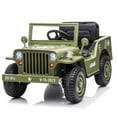 thumbnail image 1 of Ride on Cars for Boys, 12V Powered Kids Ride on Toys with Remote Control, Olive Green Electric Vehicles Ride on Truck with Headlights/Music, 1 of 7
