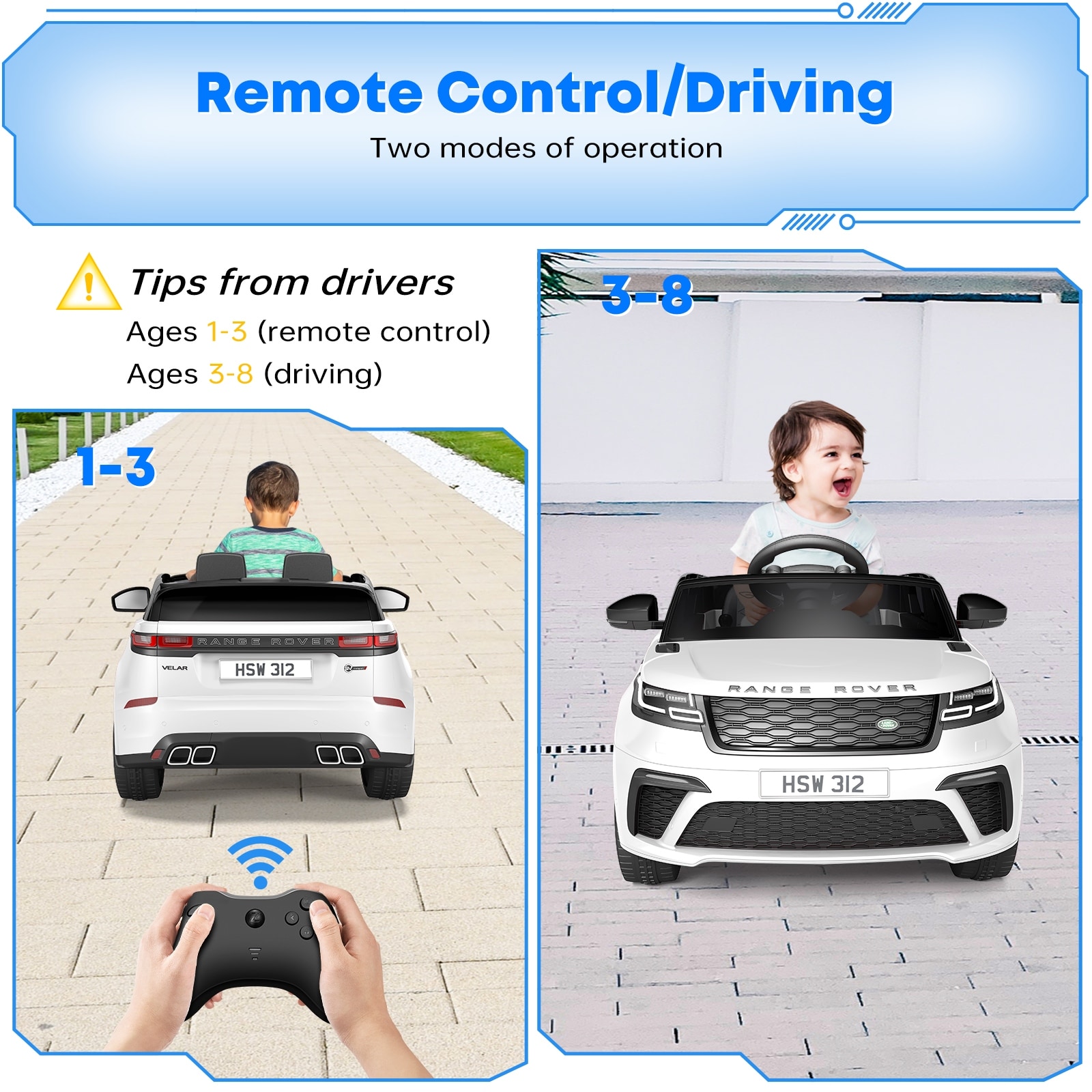 White Ride On Ride on Cars for Kid 4-8 White - Walmart.com