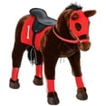 thumbnail image 1 of Ride on Horse for Kids 3-8 Years Old, Toddlers Race Horse with Neighing Sound, Ride on Animal Pony Toy with Saddle & Stirrups, Brown, 1 of 10