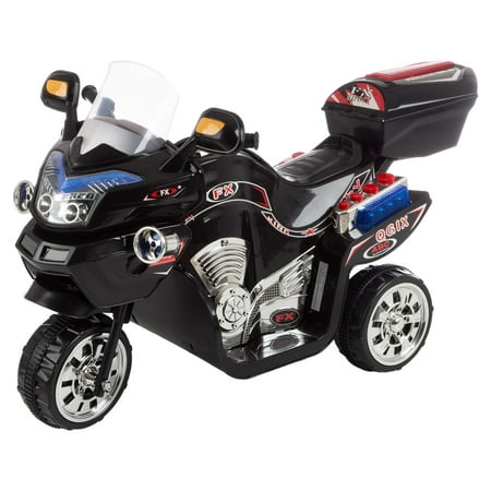 Ride on Toy, 3 Wheel Motorcycle Trike for Kids by Hey! Play! ? Battery Powered Ride on Toys for Boys and Girls, 2 - 5 Year Old - Black FX