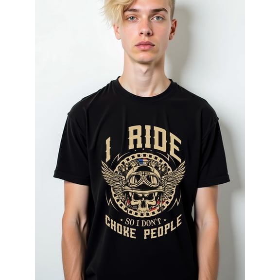 Ride or Die Biker Tee for men t-shirt black elegant top Breathable fabric, crew neck, short sleeves Trendy Unisex Shirt Cotton tshirts