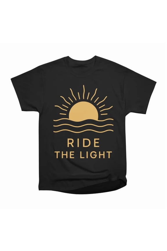 Ride the Light Minimal Sun Waves Surf Design T-Shirt Tee Gift For Him Merch For Her Appare