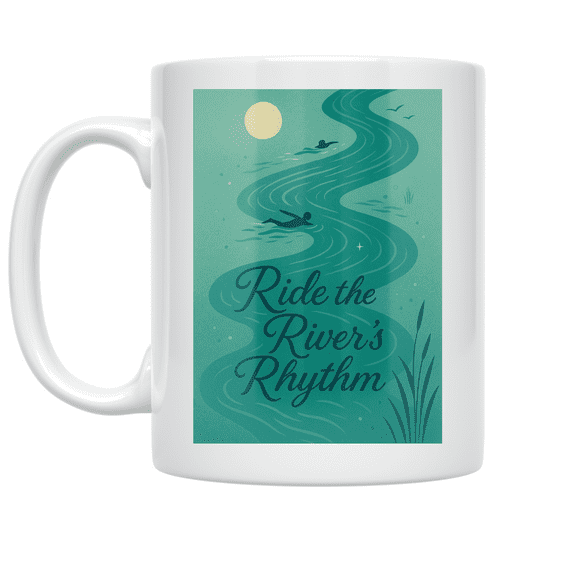 Ride the River's Rhythm - Swimmers and Nature Lovers - 11 oz Ceramic Coffee Mug