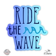 Ride the Wave Surf - 12" Vinyl Sticker Waterproof Decal