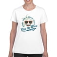 thumbnail image 1 of Ride the Wave - Surf Club Beach Vibes Retro Emoji Women's T-shirt, 1 of 4