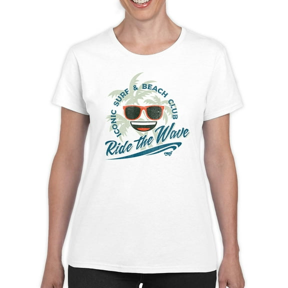 Ride the Wave - Surf Club Beach Vibes Retro Emoji Women's T-shirt