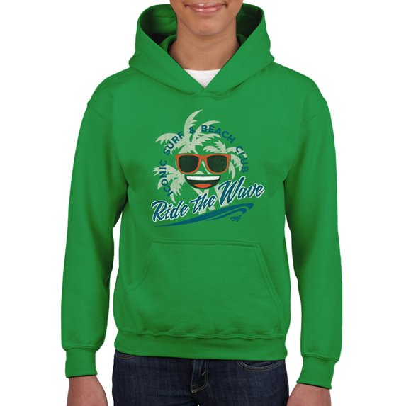 Ride the Wave - Surf Club Beach Vibes Retro Emoji Youth's Hoodie