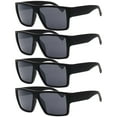 thumbnail image 1 of New Unisex Gangster Style All Black 4-Piece Sunglasses, 1 of 5