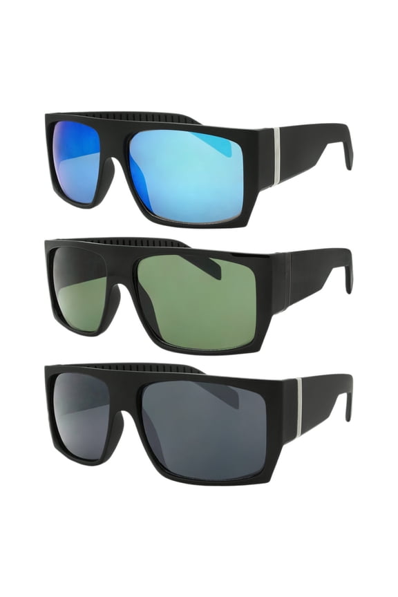 New Unisex Classic Gangster Style Multicolor Sunglasses, 3-Piece