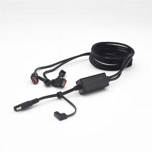 RidePower RPSAE2USB65 SAE to a Split cable with dual female USB ports plus intelligent electronics charging technology 65' 2.1 amp per port