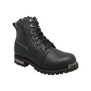 HYPARD RideTecs Mens Black 6in Reflective Biker Boots Leather 10.5 M