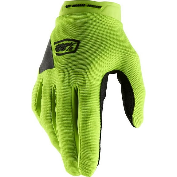 100% Ridecamp Gloves - Flourescent Yellow/Black, Full Finger, Women's, X-Large