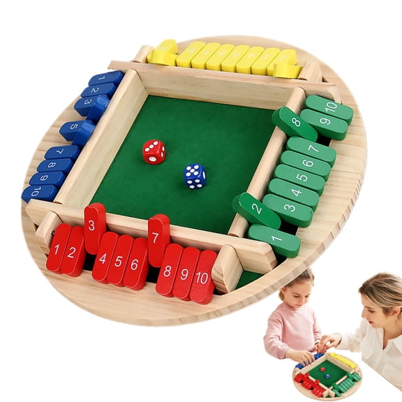 Ridecle Close the Box Game Classic Strategy Dice Game Portable Tabletop Educational Games Wooden Board Games for Family Gatherings Birthday Parties Pub