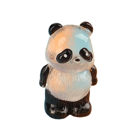 Ridecle Mini Pandas Figurines Glow in The Dark Animal Figures Hand-painted Resin Panda Figurines for Family Friends Colleagues