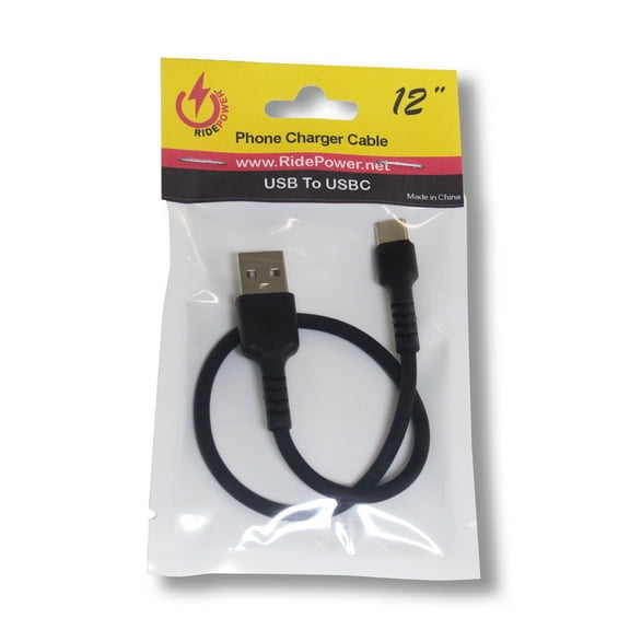 Ridepower 90DEGUSBUSBC12 90deg. USB Phone Charging Cable - USB-C - 12in.