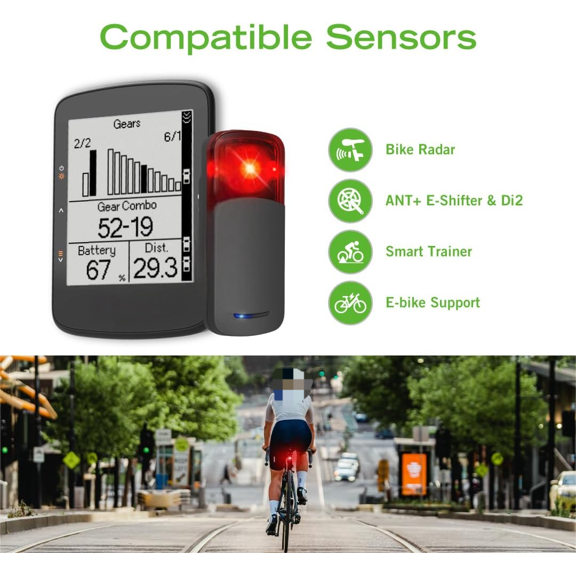 Rider 460 2.6 Inch LCD GPS Bike Computer Innovative Navigation Assistance, Compatible with E-Bike and Bike Radar, 32hrs Long Battery Life, Bluetooth ANT Waterproof$$Other