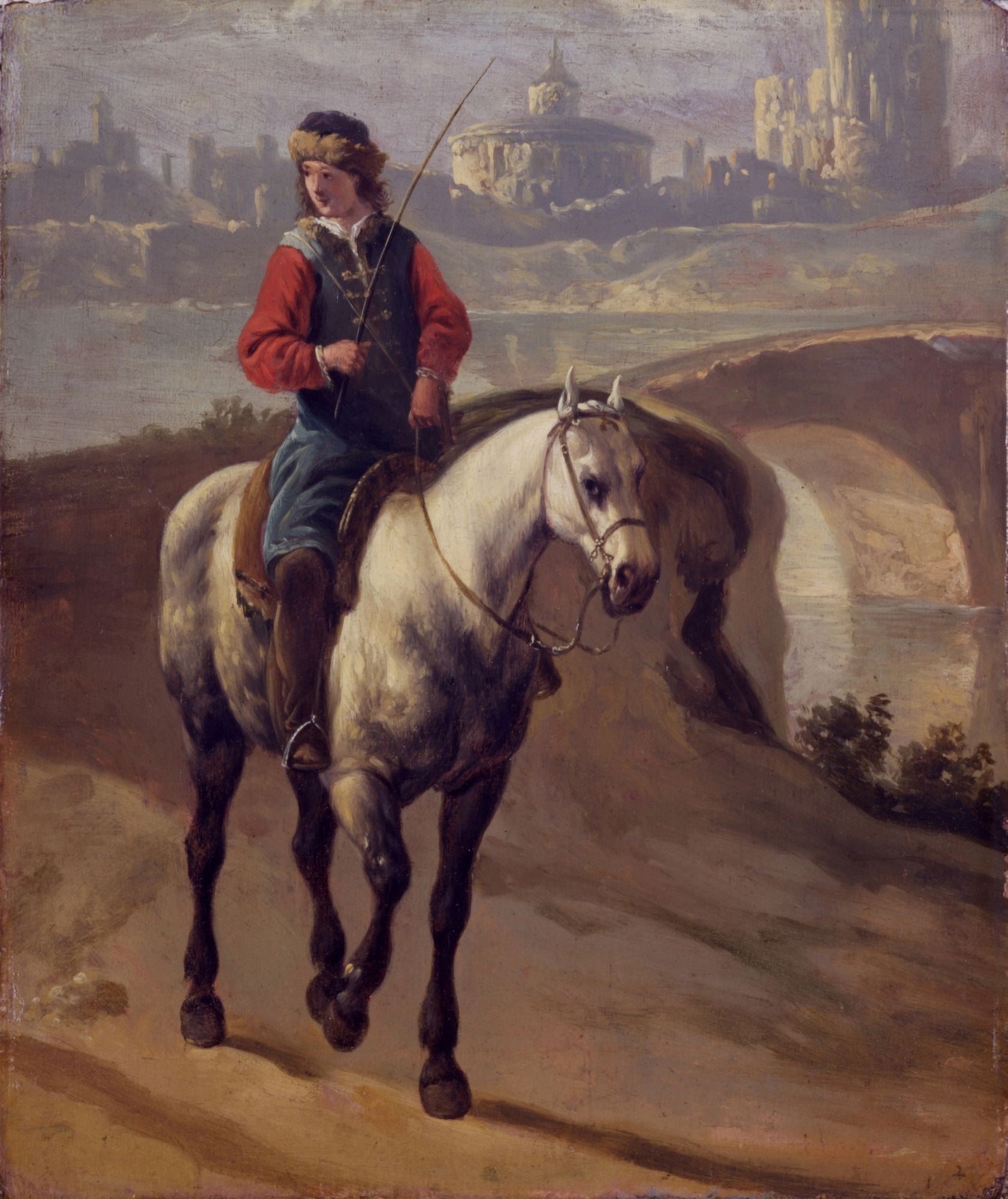 Rider In A Landscape Canvas Art - (24 x 36)