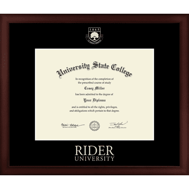 Rider University Diploma Frame, Document Size 11" x 8.5"