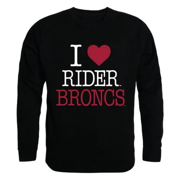 Rider University I Love Crewneck T-Shirt, Black - 2XL