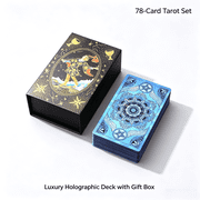 Rider-Waite Tarot Deck, Waterproof Shiny PVC 78 Cards Set with Black Gold Storage Box for Beginners Spiritual Meditation and Holiday Gift