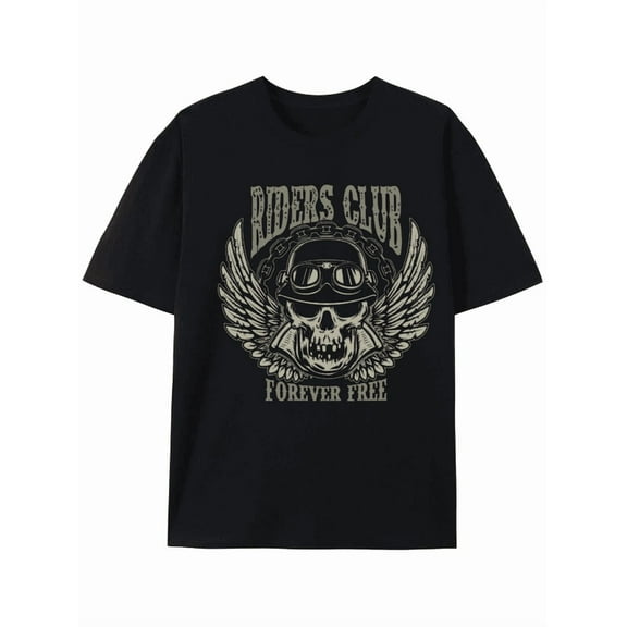 Riders Club Forever Free Skull Motorcycle T-shirt