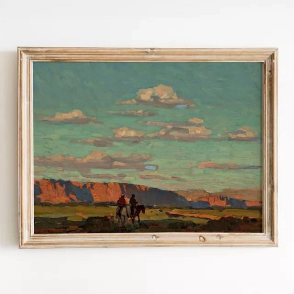 Riders Under Scattered Clouds Edgart Payne Western Desert Wall Art Poster Print Home Decor Paper Poster Print Only