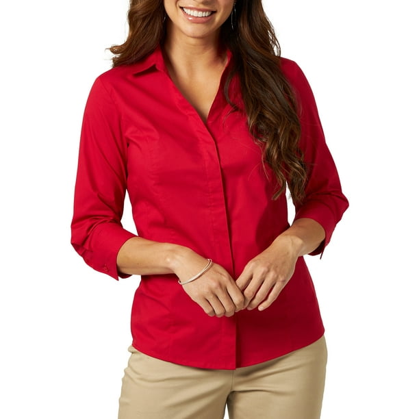 Riders by Lee® Indigo Easy Care 3/4 Sleeve Woven Shirt - Walmart.com