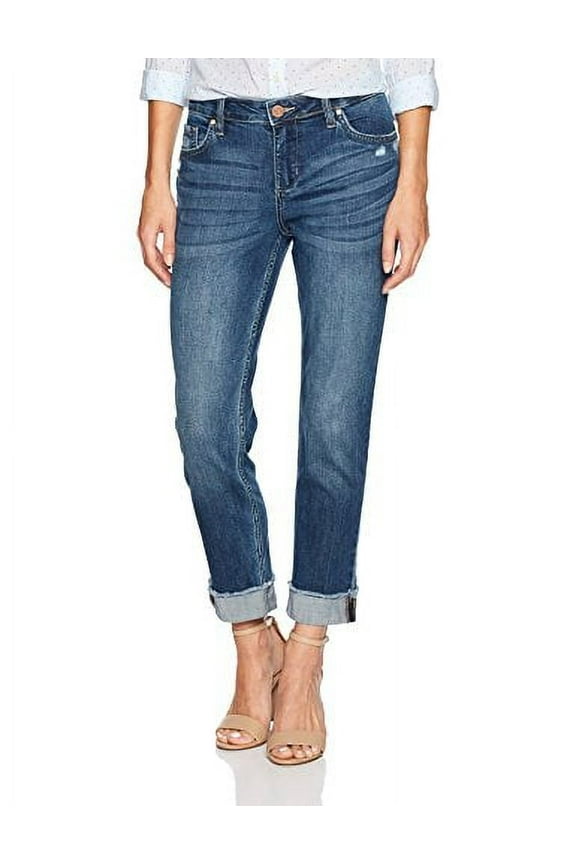 Riders by LeeÂ® Indigo Fringe Cuff Boyfriend Jean