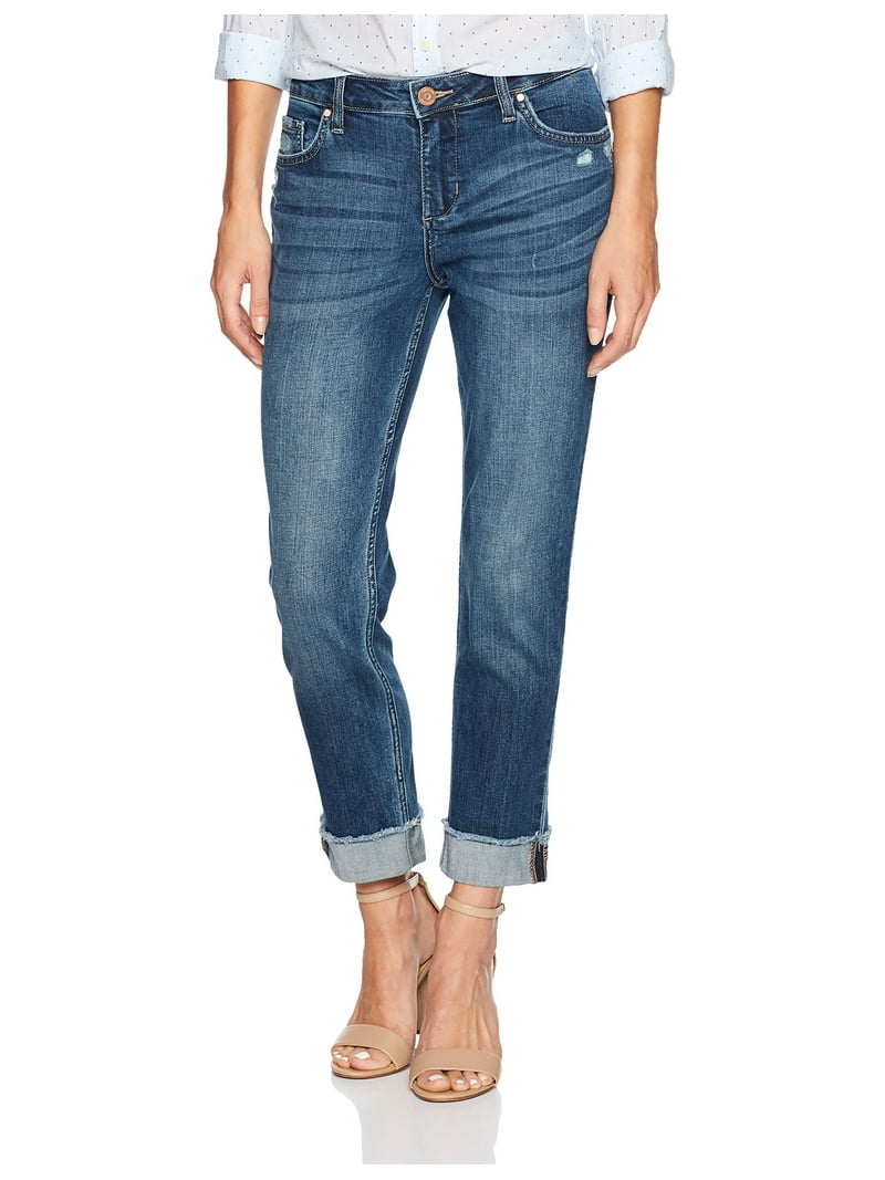Riders by Lee® Indigo Fringe Cuff Boyfriend Jean - Walmart.com