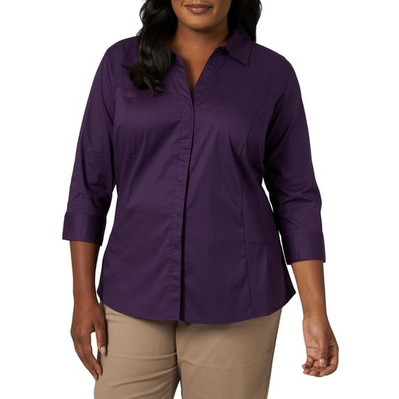 Riders by Lee® Indigo Plus Easy Care 3/4 Sleeve Woven Shirt