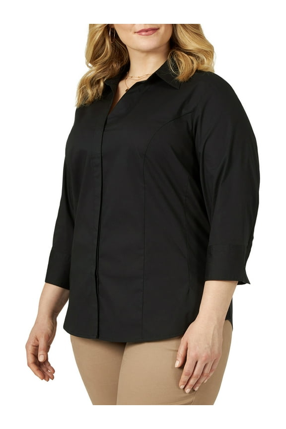 Riders by Lee® Indigo Plus Easy Care 3/4 Sleeve Woven Shirt