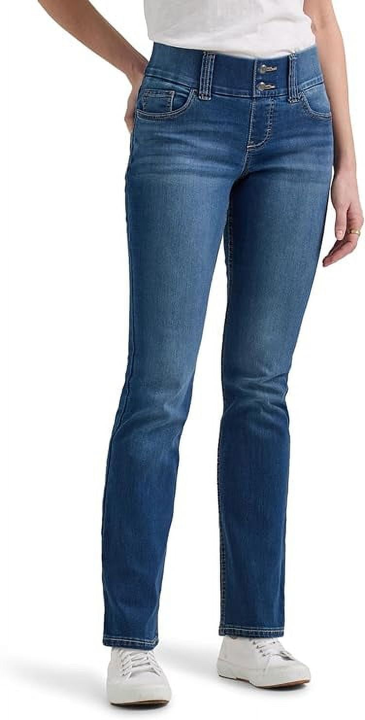 Riders by Lee Indigo Women's Pull-On Waist Smoother Straight-Leg Jean 8