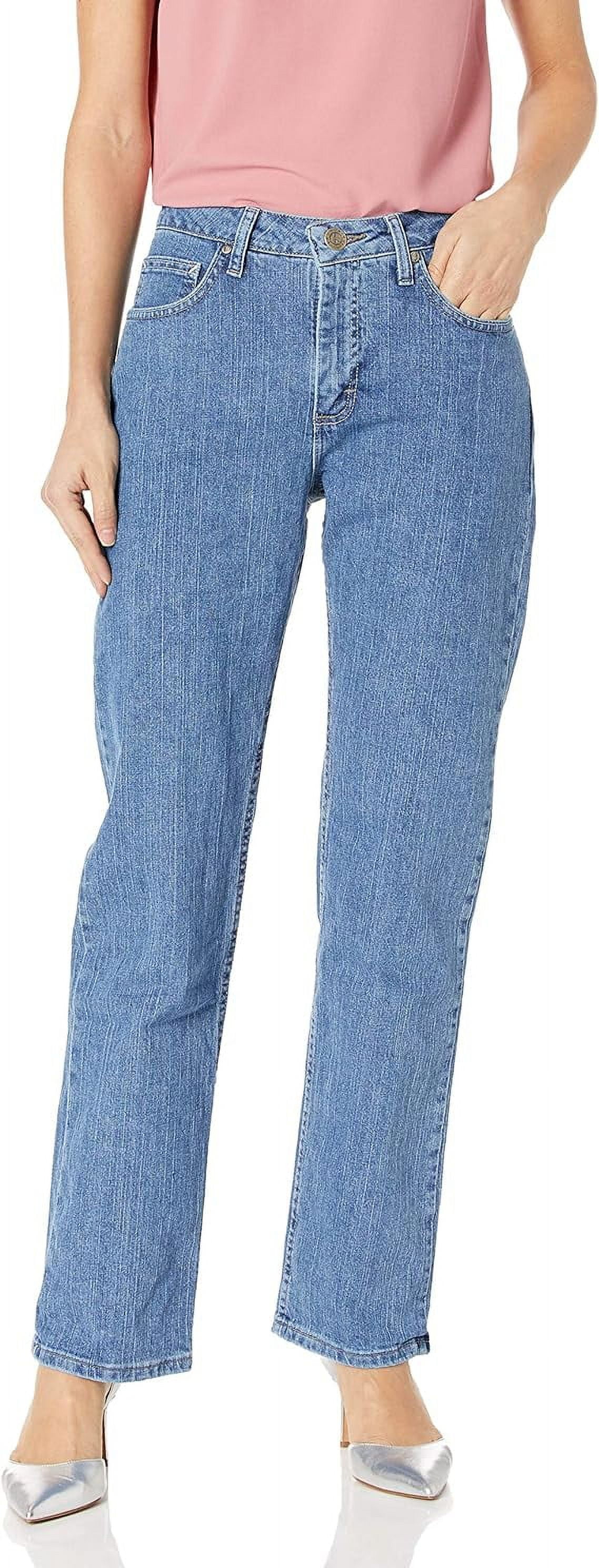 riders by lee indigo women's fleece lined slim straight leg jean