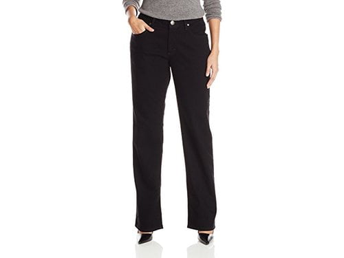 riders by lee indigo women's fleece lined slim straight leg jean