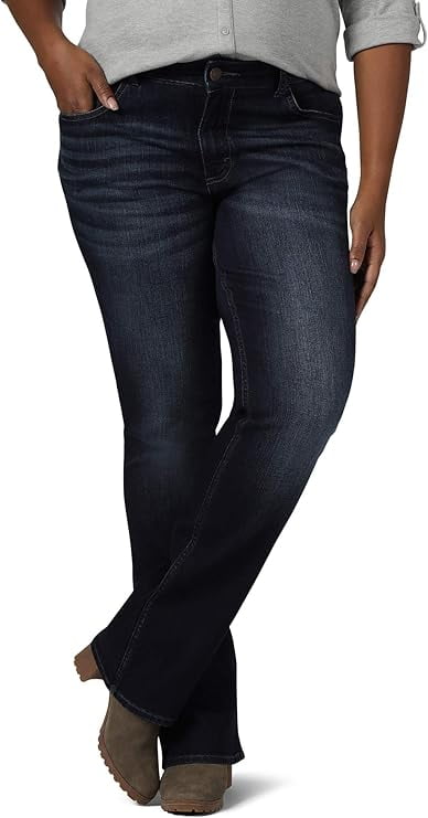 Riders By Lee Indigo Women's Plus Size Stretch No Gap Waist Bootcut Jean 20w M