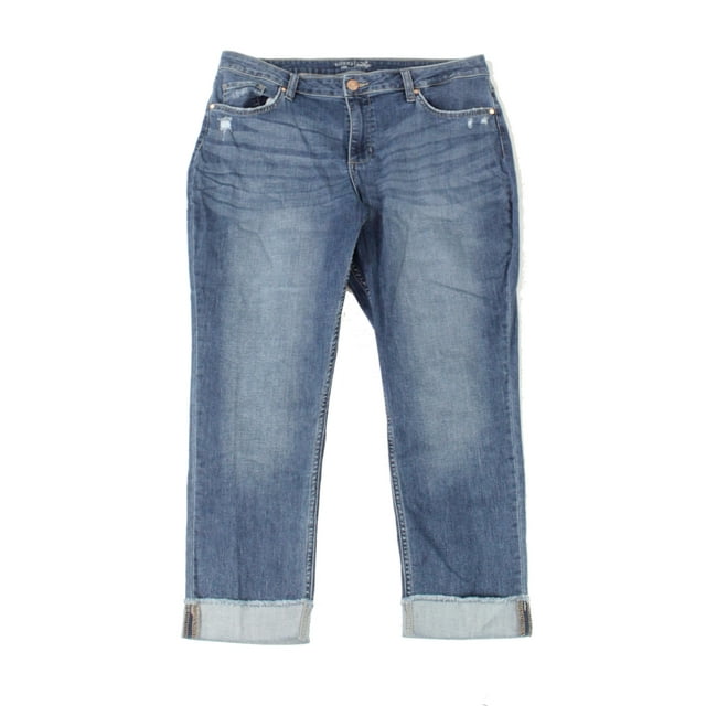 riders by lee indigo women's fringe cuff boyfriend jean