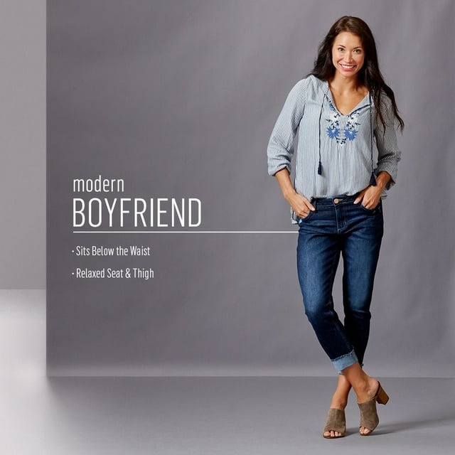 riders by lee indigo women's fringe cuff boyfriend jean