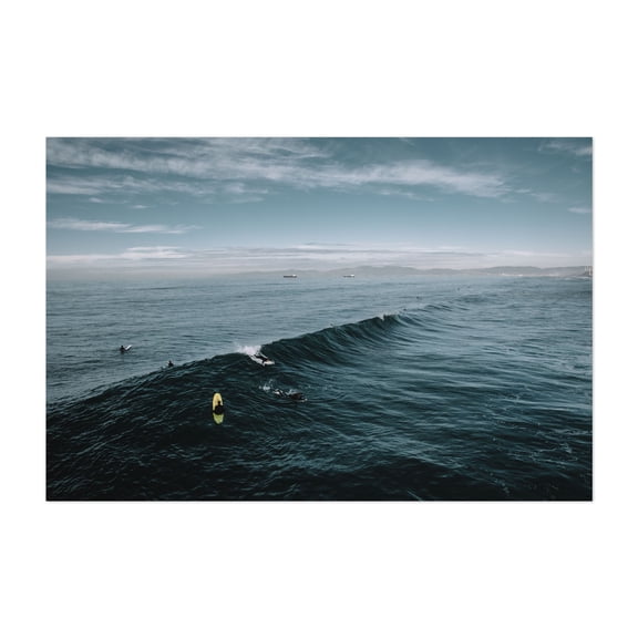 Riders of the Wave - Manhattan Beach California Photography Surf Ocean Waves Seascape Coastal Surfboard Aquatic Unframed Wall Art Print 8 x 12 inches