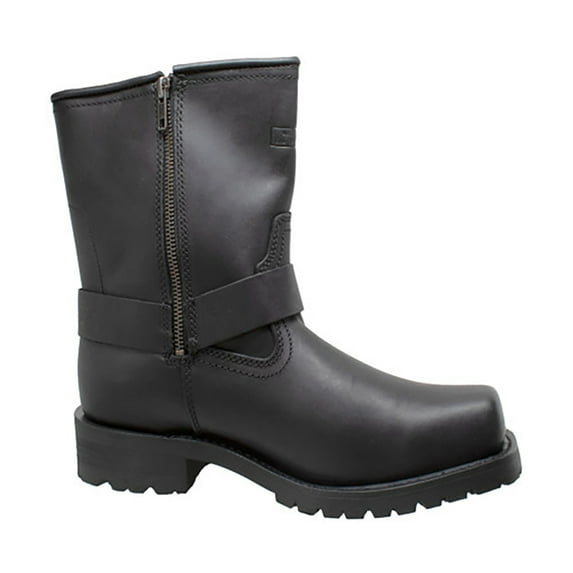 Ridetecs Men's 7" Zipper Western Boot Square Toe Black 8.5 D(M) US