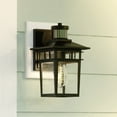 thumbnail image 1 of Ridge 6.5-in. W 1 Light Aluminum Black Motion Sensor Dusk to Dawn Outdoor Wall Lantern Clear Glass, 1 of 11